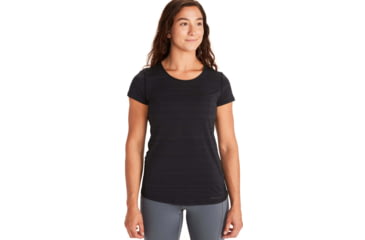 Image of Marmot Aura Short Sleeve Tee - Womens, Black, Extra Large, 46390-001-Black-XL