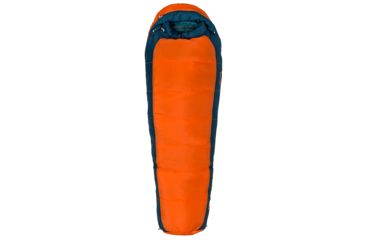 Image of Marmot Banzai Trestles 35 Sleeping Bag - Kid's, Mandarin Orange/Denim, Reg 4ft / Left Zip, 38480-9503-LZ