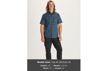 Image of Marmot Beacon Hill Short Sleeve Shirt - Mens, Denim, Medium, 41910-200-M