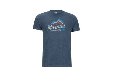 Image of Marmot Beams Short Sleeve T-Shirt - Mens, Navy Heather, Small 43420-8550-S