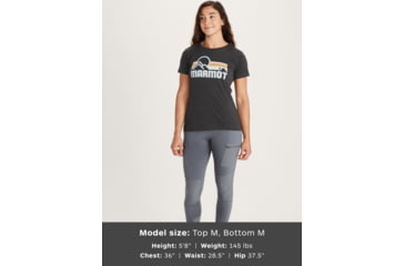 Image of Marmot Coastal Short Sleeve Tee - Womens, New Charcoal Heather, Large, 47120-1837-L