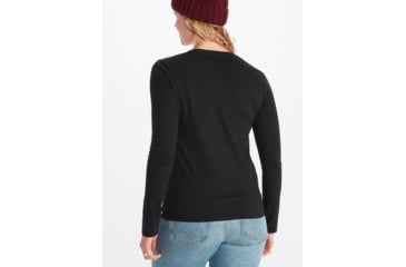 Image of Marmot Coastal Tee Long Sleeve - Womens, Black/Military Green, Medium, M13281-20715-M