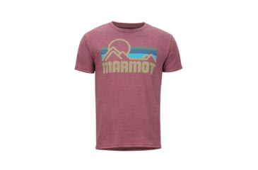 Image of Marmot Coastal Tee Short Sleeve Shirt - Mens, Burgundy Heather, 2XL, 42430-6823-XXL