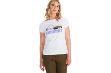 Image of Marmot Coastal Tee Short Sleeve - Womens, White/Paisley Purple, Small, M12593-20833-S