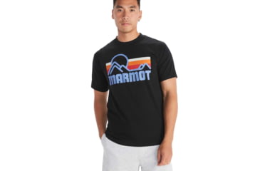 Image of Marmot Coastal Tee SS T-Shirts - Mens, Black/Multi, Large, M14253-23908-L