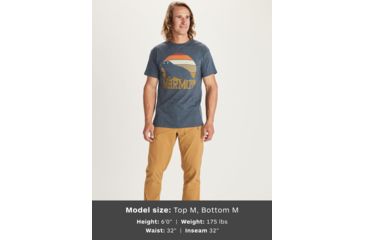 Image of Marmot Dawning Short Sleeve T-Shirt - Mens, Navy Heather, Large, 41840-8550-L