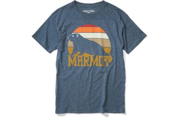 Image of Marmot Dawning Short Sleeve T-Shirt - Mens, Navy Heather, Large, 41840-8550-L