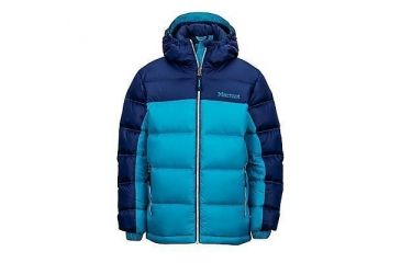 Image of Marmot Demo, Girl's Guides Down Hoody, Turquoise/Arctic Navy, M 78170-3930-DEMO