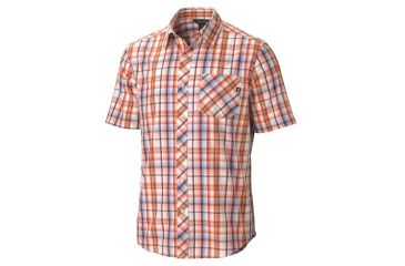Image of Marmot Ellwood Short Sleeve Shirt - Men's-Red Ochre-Small