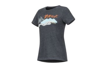 Image of Marmot Esterel Tee Short Sleeve - Womens, Charcoal Heather, Large, 47740-1204-L