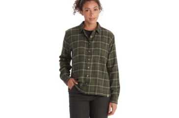 Image of Marmot Fairfax Boyfriend Midweight Flannel - Womens, Nori, Extra Small, M10643-4859-XS