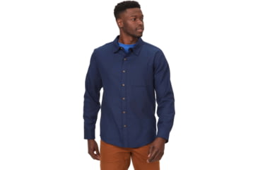 Image of Marmot Fairfax Lightweight Long Sleeve Flannel - Mens, Arctic Navy, Large, M14657-2975-L