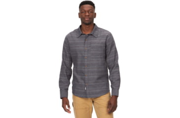 Image of Marmot Fairfax Novelty Heathered Lightweight Long Sleeve Flannel - Mens, Dark Steel, 2XL, M14917-1132-XXL