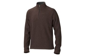 Image of Marmot Gates 1/2 Zip - Men's-Rich Brown Heather-Small