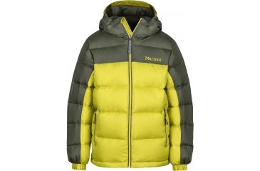Image of Marmot Guides Down Hoody - Boy's-Citronelle/Beetle Green-Medium
