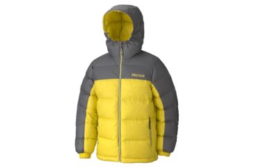 Image of Marmot Guides Down Hoody - Boy's-Medium-Bright Grass/Deep Forest