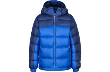 Image of Marmot Guides Down Hoody - Boy's-True Blue/Arctic Navy-Medium