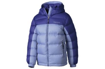 Image of Marmot Guides Down Hoody - Girls-Pale Dusk/Gemstone-Medium