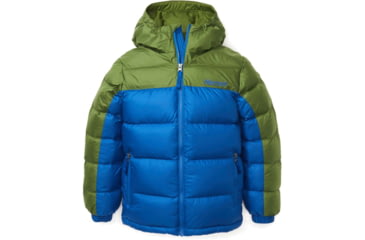 Image of Marmot Guides Down Hoody - Kids, Dark Azure/Foliage, Large, 73700-19625-L