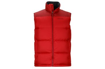 Image of Marmot Guides Down Vest - Men's-Team Red/Dark Crimson-Medium