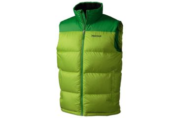Image of Marmot Guides Down Vest - Men's-Vermouth/Rain Forest-X-Large