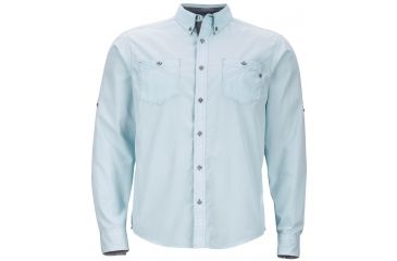 Image of Marmot Hawthorne Long Sleeve Shirt - Men's-Light Blue-Small