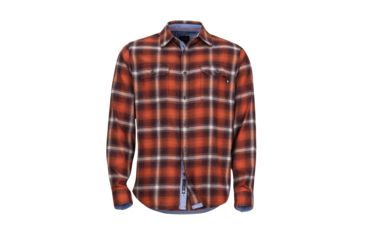 Image of Marmot Jasper Midweight Flannel Long Sleeve - Mens, Burgundy, Extra Large, 44500-6995-XL