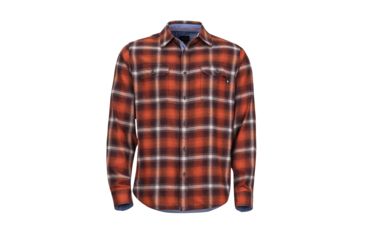 Image of Marmot Jasper Midweight Flannel Long Sleeve - Mens, Burgundy, Extra Large, 44500-6995-XL
