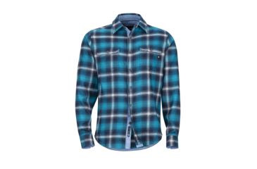 Image of Marmot Jasper Midweight Flannel Long Sleeve - Mens, Vintage Navy, Small, 44500-2636-S
