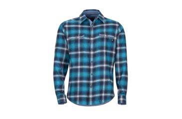 Image of Marmot Jasper Midweight Flannel Long Sleeve - Mens, Vintage Navy, Small, 44500-2636-S