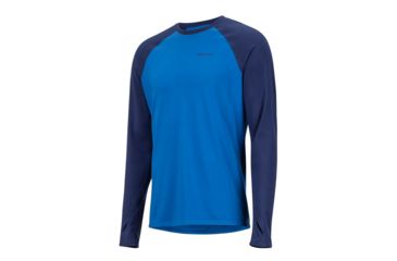 Image of Marmot Lightweight Kestrel Long Sleeve Crew - Mens, Dark Cerulean/Arctic Navy, Small, 10910-3691-S