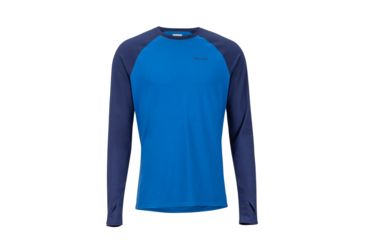 Image of Marmot Lightweight Kestrel Long Sleeve Crew - Mens, Dark Cerulean/Arctic Navy, Small, 10910-3691-S