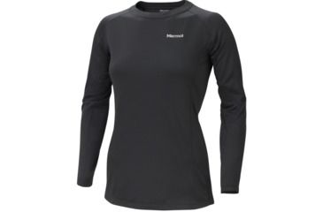 Image of Marmot Midweight Crew LS - Women's-X-Small-Black