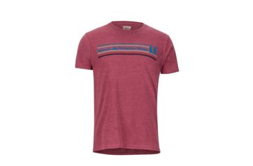 Image of Marmot MMW Tee Short Sleeve - Mens, Burgundy Heather, 2XL, 42890-6823-XXL
