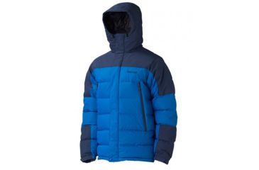 Image of Marmot Mountain Down Jacket - Men's-Peak Blue/Dark Ink-Medium