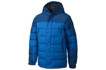 Image of Marmot Mountain Down Jacket - Mens-Cobalt Blue/Blue Night-Large