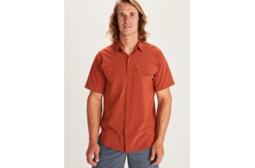 Image of Marmot Northgate Peak Short Sleeve Shirt - Mens, Picante, Large, 41420-6740-L