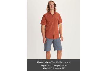 Image of Marmot Northgate Peak Short Sleeve Shirt - Mens, Picante, Large, 41420-6740-L