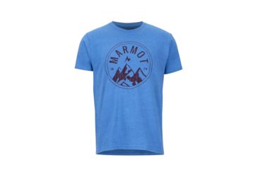 Image of Marmot Perimeter Tee Short Sleeve - Mens, Royal Heather, Medium, 43430-8556-M