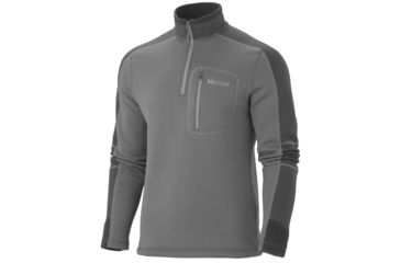 Image of Marmot Power Stretch Half Zip LS - Men's-Medium-Gargoyle/Slate Grey