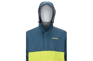 Image of Marmot PreCip Anorak - Men's, Denim/Macaw Green, Large, 43860-3616-L