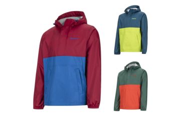 Image of Marmot PreCip Anorak - Mens, Brick/Dark Cerulean, Denim/Macaw Green, Mallard Green/Mars Orange