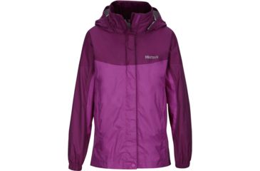 Image of Marmot Precip Jacket - Girl's-Neon Berry/Grape-Medium