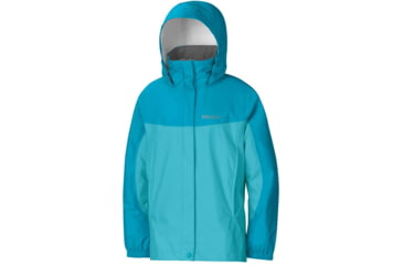 Image of Marmot Precip Jacket - Girl's-Small-Light Aqua/Sea Breeze