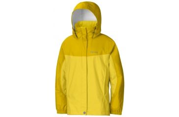 Image of Marmot Precip Jacket - Girls-Vibrant Yellow/Yellow Vapor-Medium