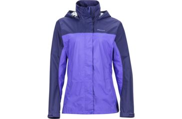 Image of Marmot Precip Jacket - Women's-Electric Iris/Midnight-X-Small