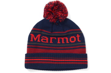 Image of Marmot Retro Pom Hat - Mens, Arctic Navy/Brick, One Size, 17410-1598-ONE