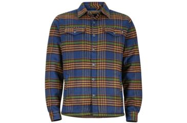 Image of Marmot Ridgefield Long Sleeve Flannel - Men's -Vintage Navy-Small