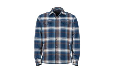 Image of Marmot Ridgefield Long Sleeve Flannel Shirt - Mens, Arctic Navy, XL, 44300-2975-XL
