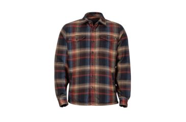 Image of Marmot Ridgefield Long Sleeve Flannel Shirt - Mens, Black, S, 44300-001-S